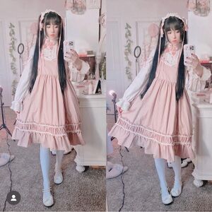Pink Sweet Lolita JSK Dress Set Empire Waist